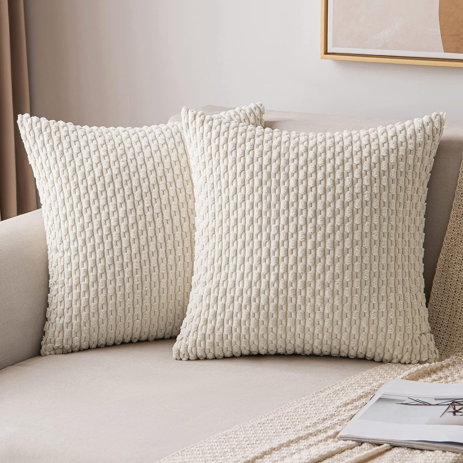 Pillow Insert 18X18 - Sarung bantal lempar bergaris 18x18 inci