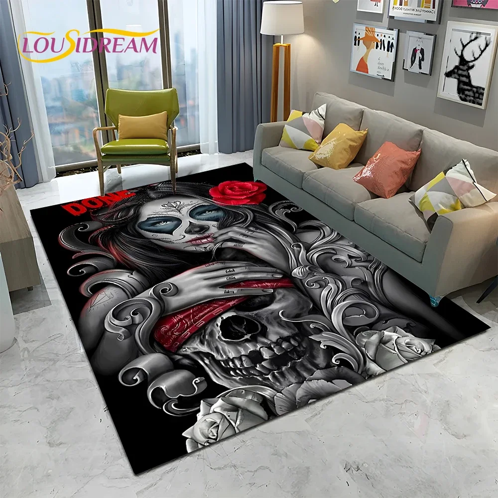 Home Textiles Sale - Karpet Tengkorak Wanita Gotik Horor untuk