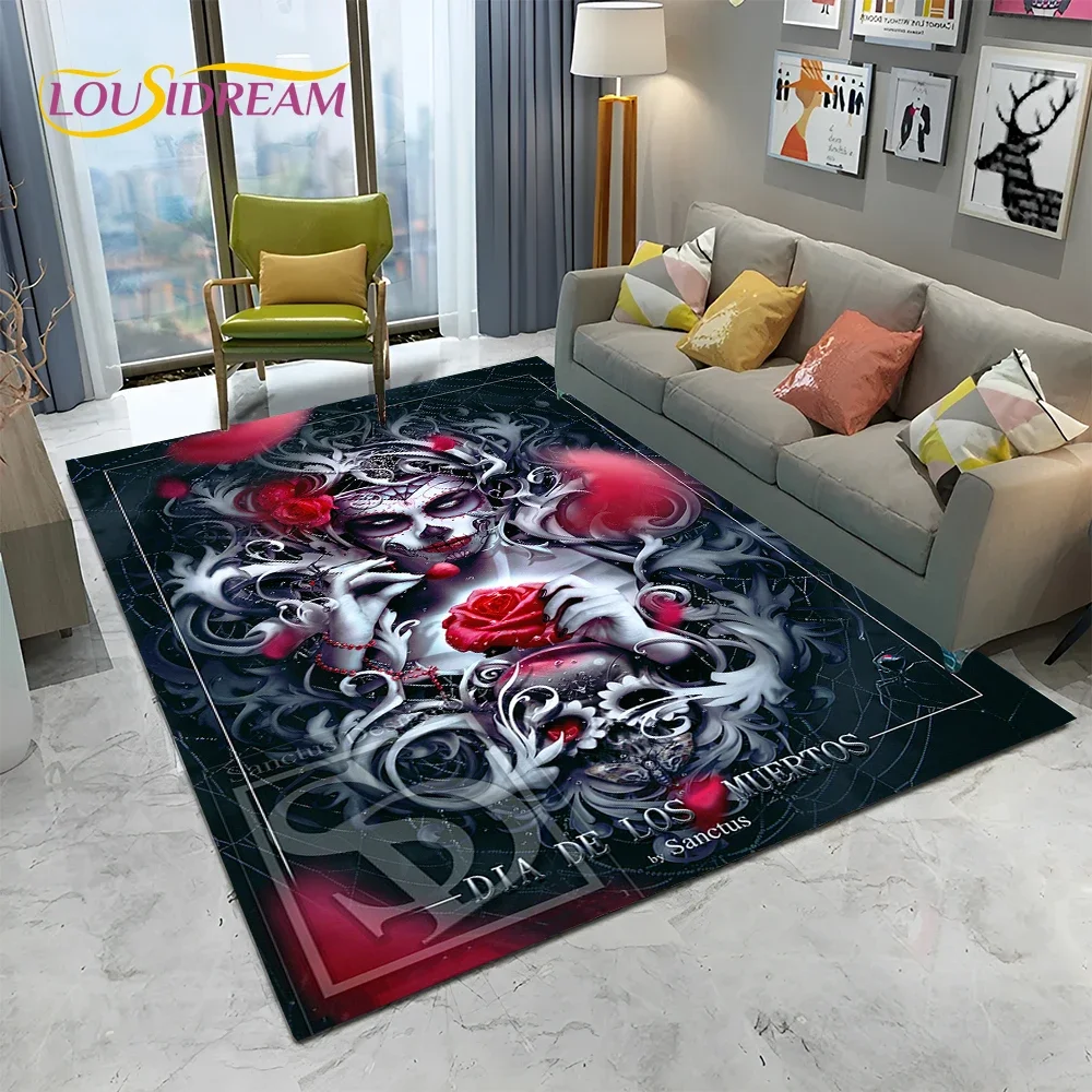 Karpet Tengkorak Wanita Gotik  - Home Textiles Sale ulasan dan harga